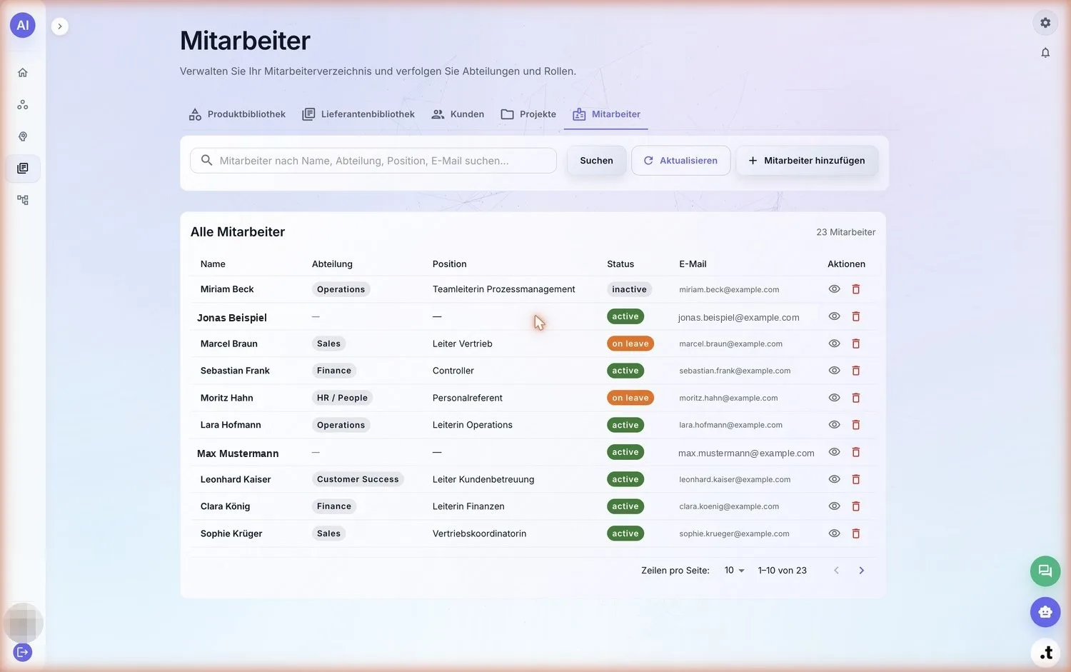 AI.tune Personalverwaltung